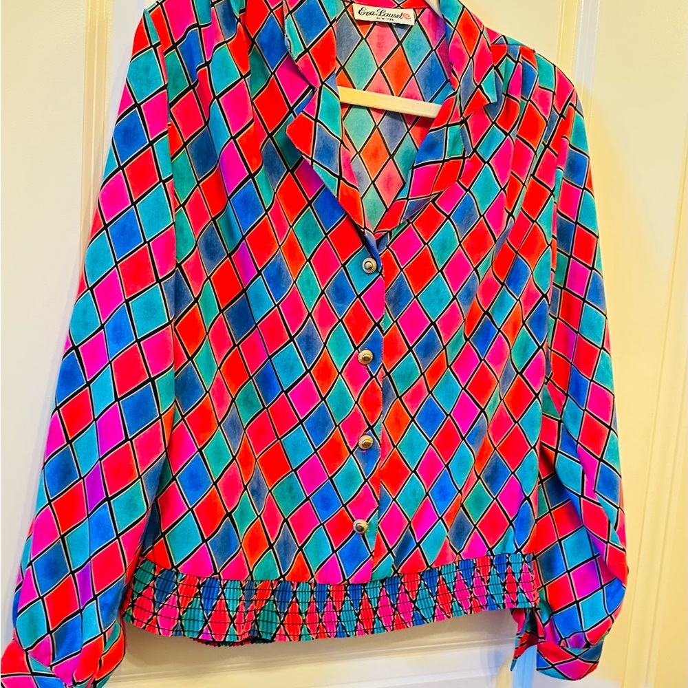 Eva Lauren’s for New York & Company Colorful Diamond Blouse